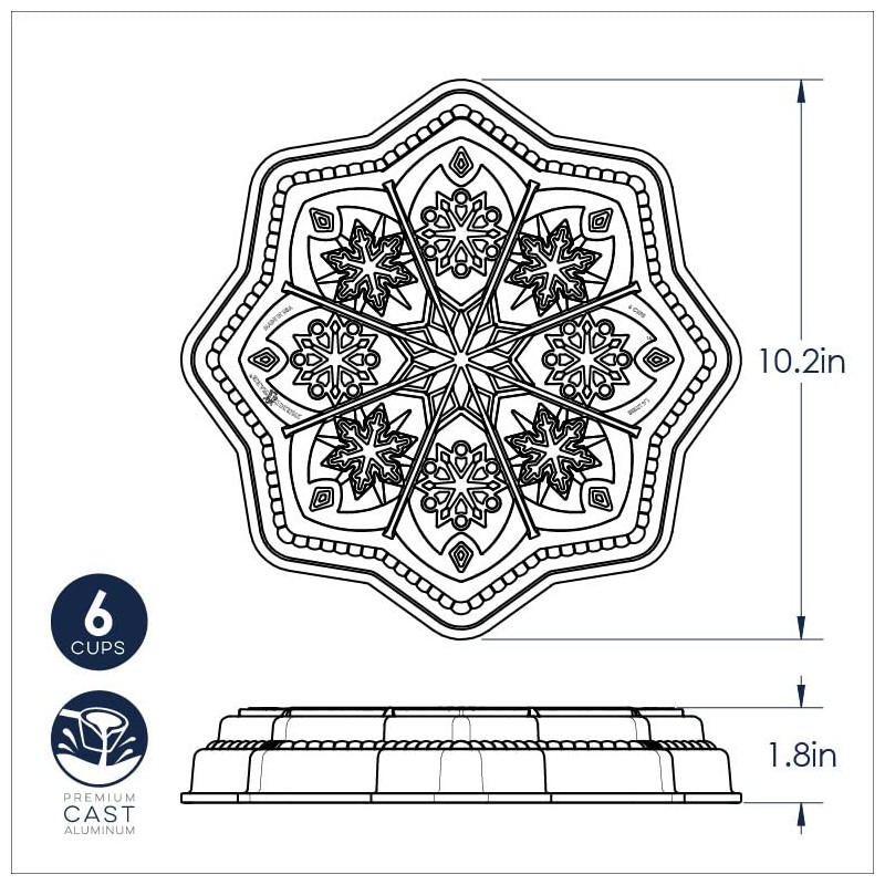 Nordic Ware - Backform Schneeflocke - Aluminiumguss
