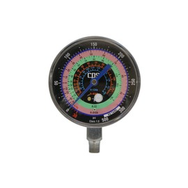 CPS RGH4L 3.13" Low-Pressure Gauge - Accurate Measurement for R-134A; R-22; R-404A; and R-410A; Fits MV2H; MV4H; MBH4Z Manifolds