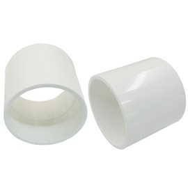 Seimneire PVC Pipe Coupling Adapter Pipe Fitting Connector, 2" White Schedule 40 PVC Slip Socket Connectors for Home or Industrial Use - 2Pcs