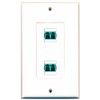 RiteAV 2 Port LC Fiber 10GB Duplex Wall Plate Oversized