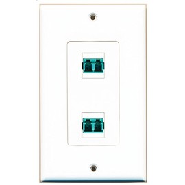 RiteAV 2 Port LC Fiber 10GB Duplex Wall Plate Oversized Jumbo MIDI