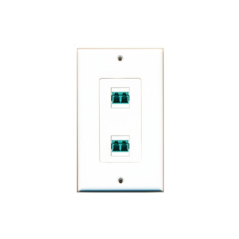 RiteAV 2 Port LC Fiber 10GB Duplex Wall Plate Oversized