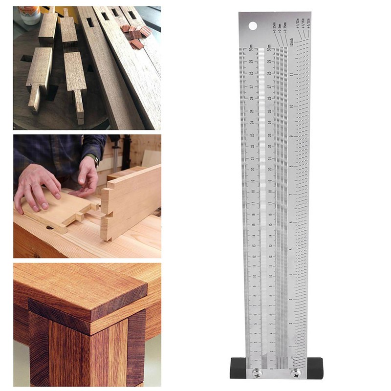 Ultra Precision Marking Ruler Stainless Steel Woodworking Scribing Ruler Gauging