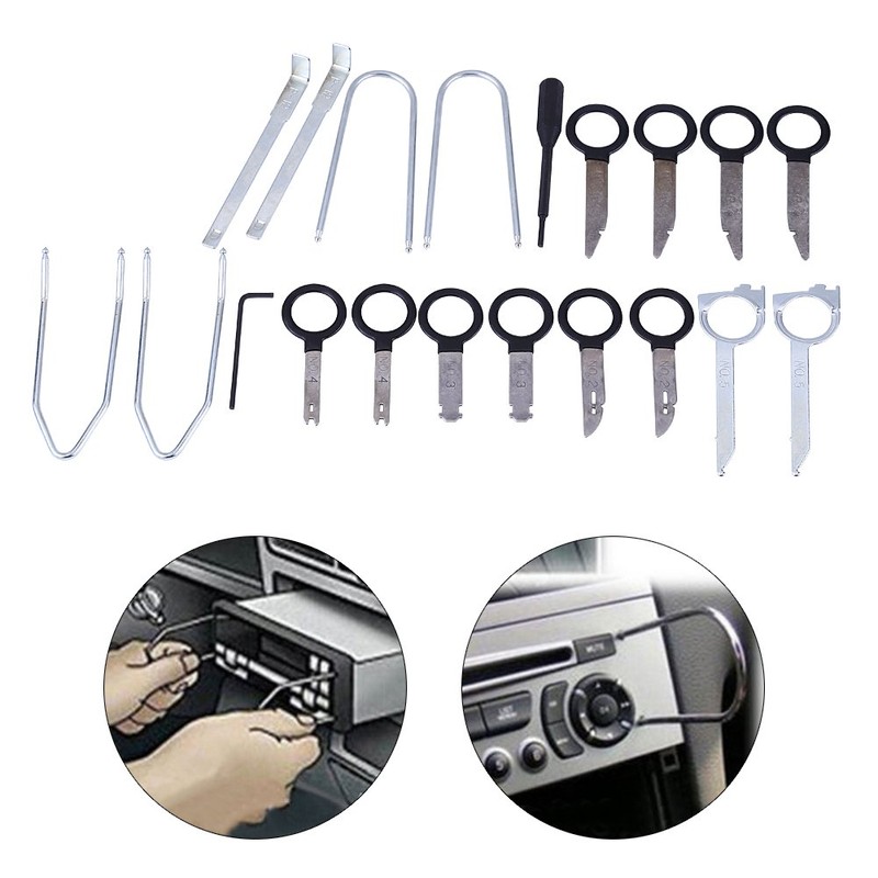 Keenso 20pcs Herramientas de Extracción de Radio,Llaves Estereos Kit de
