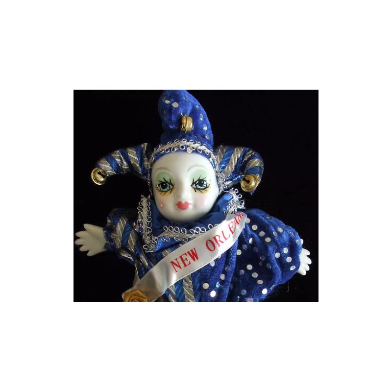 Mardi Gras World Porcelain Baby Clown Doll Gift New Orleans