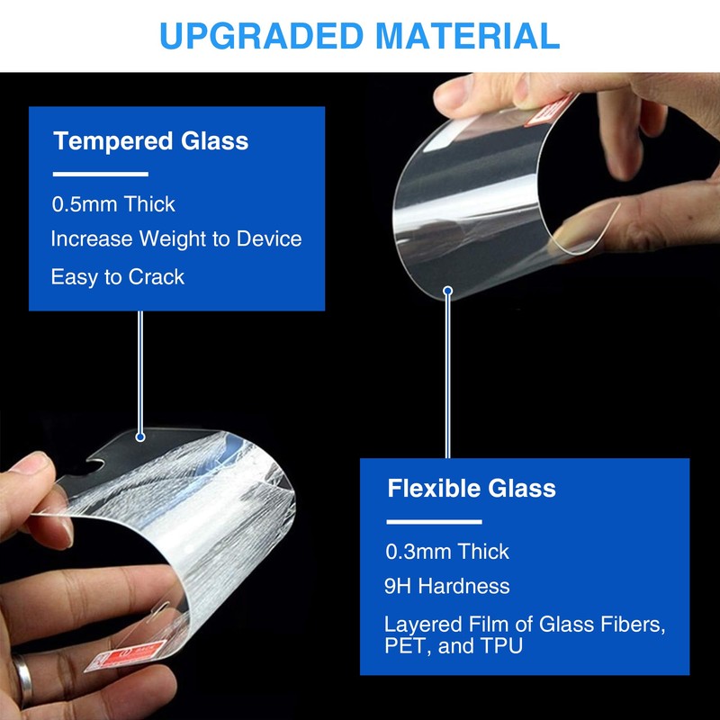 Omoojee 2 Pack Flexible Glass Screen Protector, Compatible with Tandem