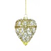 Premier Hinged Glass Heart Bauble Gold 7cm