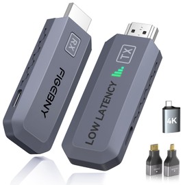 Wireless HDMI Transmitter and Receiver 4K Decode 1080P Output Ultra Low Latency,Plug&Play 2.4G/5G Portable Extender, 165FT HD Display Adapter for TV Box/PC/Laptop/Projector/DV/Camera Grey