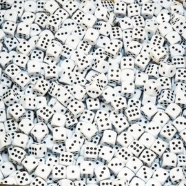 Waldfelsen® High Quality 16 mm Dice in 15 Colours Eye Cube Game Cube Set (20 Pieces, White)