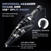 M35 Cobalt Four Spiral Flute Step Drill Bits,1/4”-3/4"(9 Step Size)