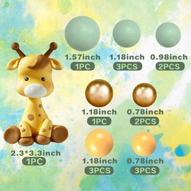 Decoración para tartas de jirafa con bolas, decoración de pasteles para animales salvajes, cumpleaños, baby shower, suministros para fiestas (Estilo 2)