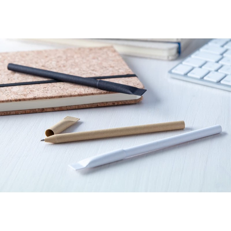 sin4sey Set of 10 Recycled Paper Ballpoint Pens with Cap