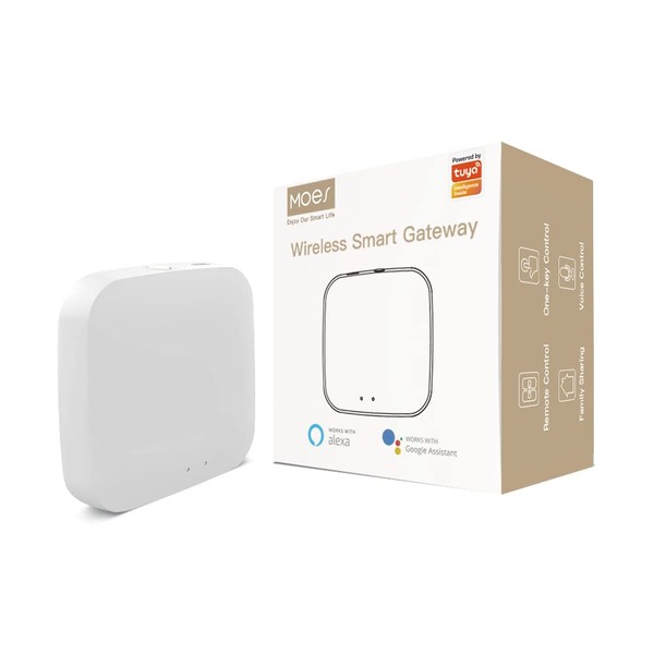 MOES Wireless ZigBee Gateway and BLE Multi-Mode Gateway, WLAN WiFi 2.4 GHz Mesh, Tuya Smart Gateway compatible with Tuya Smart Devices, Home Bridge Remote Control compatible with Alexa Google Home