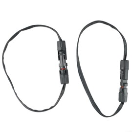 Pack of 2 Solar Cable 50 cm Copper PV Solar Cable Feed-Through Flat Connection for Cable Balcony Solar Panels (6 mm²)