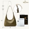 KALIDI Crescent Tote Bag, Women Underarm Handbag Vegan Leather Zipper