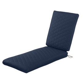 Classic Accessories Montlake Water-Resistant 72 x 21 x 3 Inch Rectangle Patio Quilted Chaise Lounge Cushion, Navy