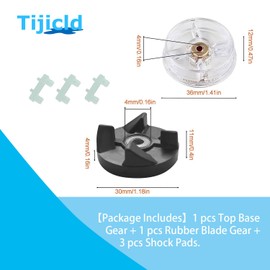 Blade Gear Replacement Part - Base Gear Compatible with Magic Bullet Blender MB1001 250W - Top Base Gear Rubber Blade Gear Shock Pads