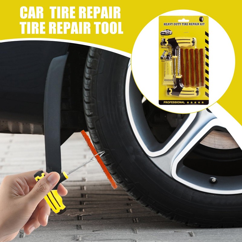 Flat Tire Repair Kit,Heavy Duty Car Flats Tire Plug Kit