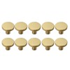 10PCS Round Cabinet Single Hole Knob, Medium Brushed Brass Gold