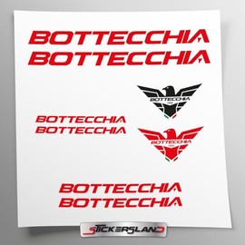 Sticker Kit Compatible with MTB Mountain Bike Frame and Helmet | Decals Sticker Decal Bike Logos | Stickersland® - Bottec (Glossy Red)