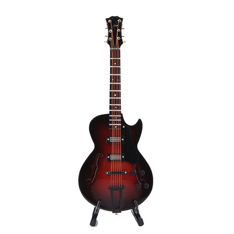 5.5in Classic Miniature Guitar Replica with Stand and Case Instrument