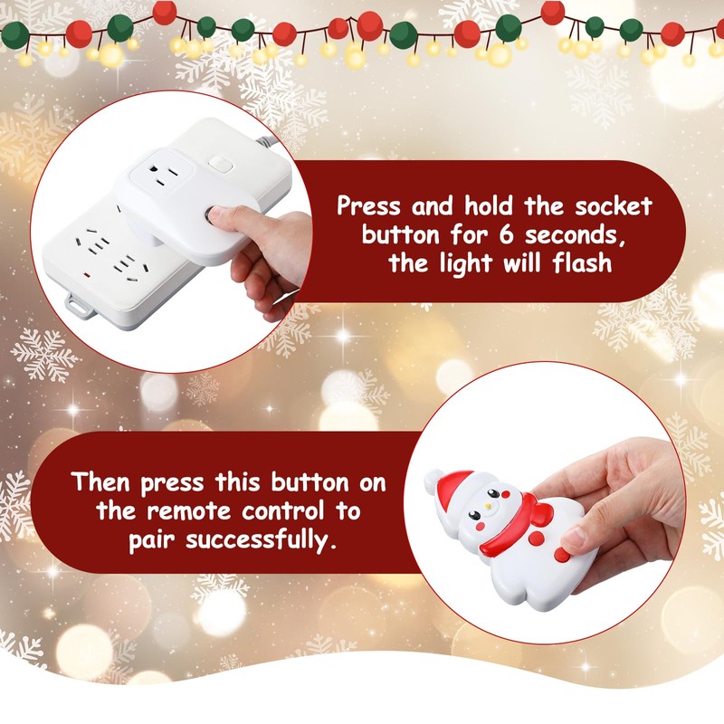 Saysurey Snowman Remote Control Outlet, Christmas Snowman Wireless Electrical Outlet