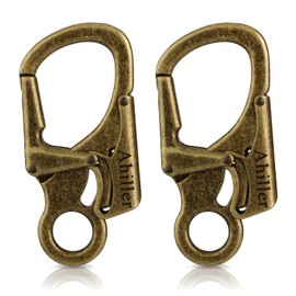 Carabiner, Fashionable Latch, Double Anti-Miss Opening Locking Design, Alloy, Multi-functional, Small, Outdoor, Camping, Ultra-light Mountaineering Key Chain, Bronze, 2 Pcs