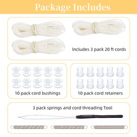 NICENEEDED RV Pleated Shade Repair Kit, Window Shades Blind String Repair Restringing Kit RV Camper Replacement Blinds Repairing for Travel Trailer