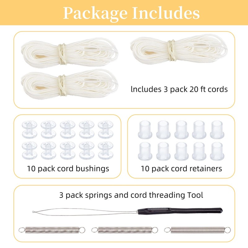NICENEEDED RV Pleated Shade Repair Kit, Window Shades Blind String