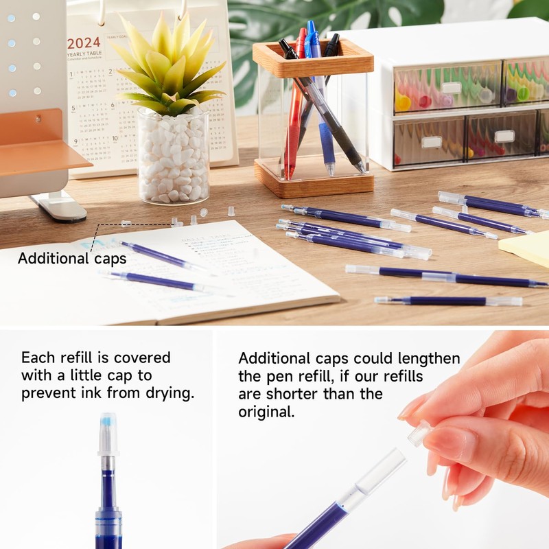 Retractable Gel Pen Refills, Shuttle Art 60 Pack Blue Rollerball