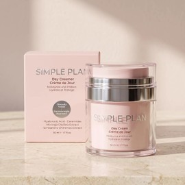 SIMPLE PLAN Crema de día hidratante diaria con ácido hialurónico y ceramidas, crema de día avanzada sin fragancia para pieles sensibles, ligera, no grasa para hombres y mujeres (1.7 fl oz)