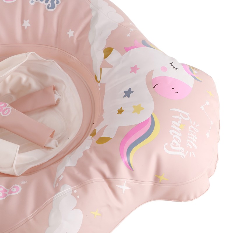 Children Swimming Circle Pink Little Horse Inflatable Sunshade Pool Float