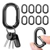 Pack of 10 Oval Small Carabiners 1 Inch Black Carabiner