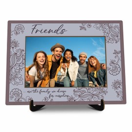 KFNER Friends Picture Frame Gifts, Wooden Friendship Photo Frame Gift for Women Sister Friend Bestie, Friends Are the Family We Choose Picture Frames Gifts for Birthday Christmas Graduation -09