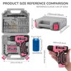 LIRFIX 110-Piece Pink USB Charging Electric Screwdriver Set - Low-Power