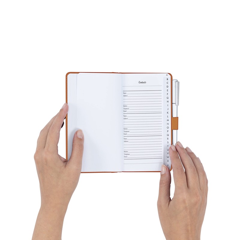 Address Book A-Z Grey Index Hard Back Cover Slim Address