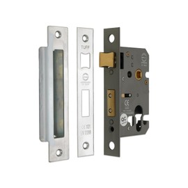 CE Rated-Euro Profile Mortice Door Lever Sash Lock Case Cylinder Keyhole 2.5/3" (2.5 Inch, Chrome)