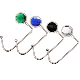 Realand 4 Pack Purse Hanger Purse Hook Purse Holder for Table, Metal Desk Bag Hook for Handbag Backpack, Decorative Christmas Stocking Holders for Mantle, Multicolor A