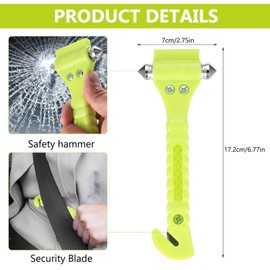 But Oswetf Pack of 2 Emergency Hammer, Car Emergency Hammer with Seat Belt Cutter, Emergency Hammer, Safety Hammer, Car Window Breaker for Car, Bus, Truck, Car Accessories (Green)