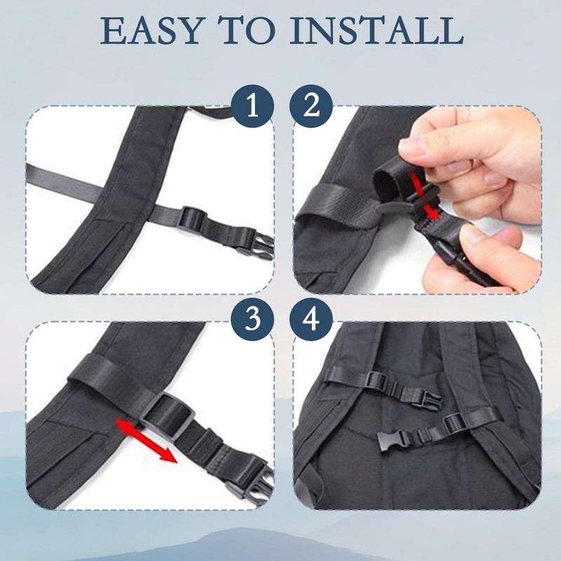 2Pair Backpack Straps, Adjustable Chest Strap for Backpack Heavy Duty