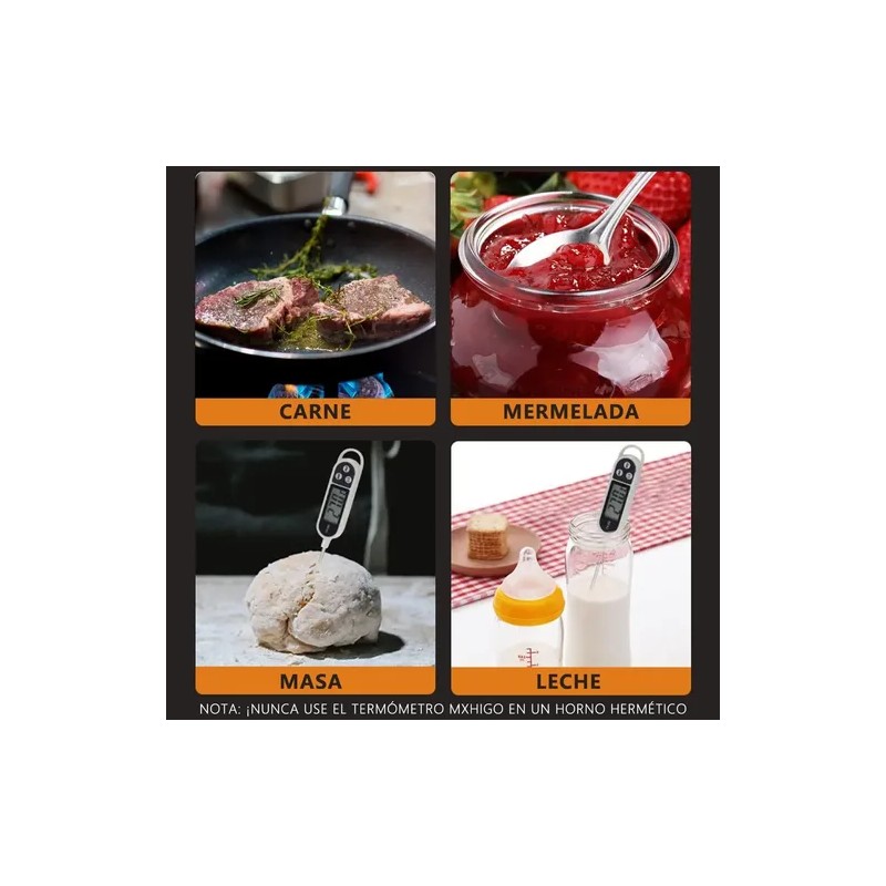 Termómetro Digital De Cocina Para Alimentos Y Carne Blanco