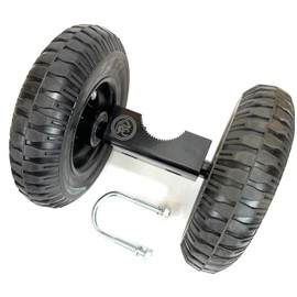 Dual Wheel Gate Casters for Sliding Gate, 1-5/8" Thru 2" Gate Pipe, Heavy Duty Gate Support Wheel for Chain Link Fence, 2 Wheels, Black (8x2DualWheel)