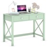 WiberWi Home Office Desk with Drawers, Small Writing Computer Desk