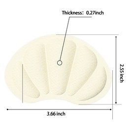 3 Pairs Heel Cushion Pads, Heel Grips for Loose Shoes, Back of Heel Cushion Pads, Comfort Shoe Grips Snugs for Big Shoes Loose Shoes (Black+Beige)