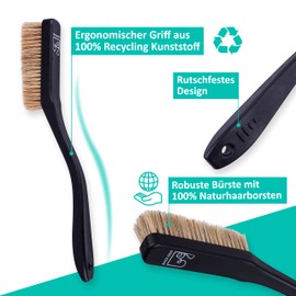 KEENON SPORTS Climbing Brush - Boulder Brush - Dense Natural Hair Bristles - Effective Cleaning of Handles and Kicks when Climbing and Bouldering - For Secure Grip (Black)