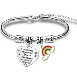 JETTOP Bracelet Gifts for Women Christening Gifts Girl Inspirational Gifts Birthday Gifts for Best Friends Sometimes You Forget You’re Awesome So This Is Your Reminder