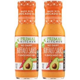 Primal Kitchen No Dairy Buffalo Sauce, Made with Real Ingredients Like Avocado Oil, No Cane Sugar or Corn Syrup, Pack of 2