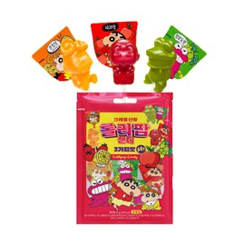 Crayon Shin Chan Sweet Candy Lollipops, Strawberry, Grapefruit, Apple Flavor, 11g x 10 Candies
