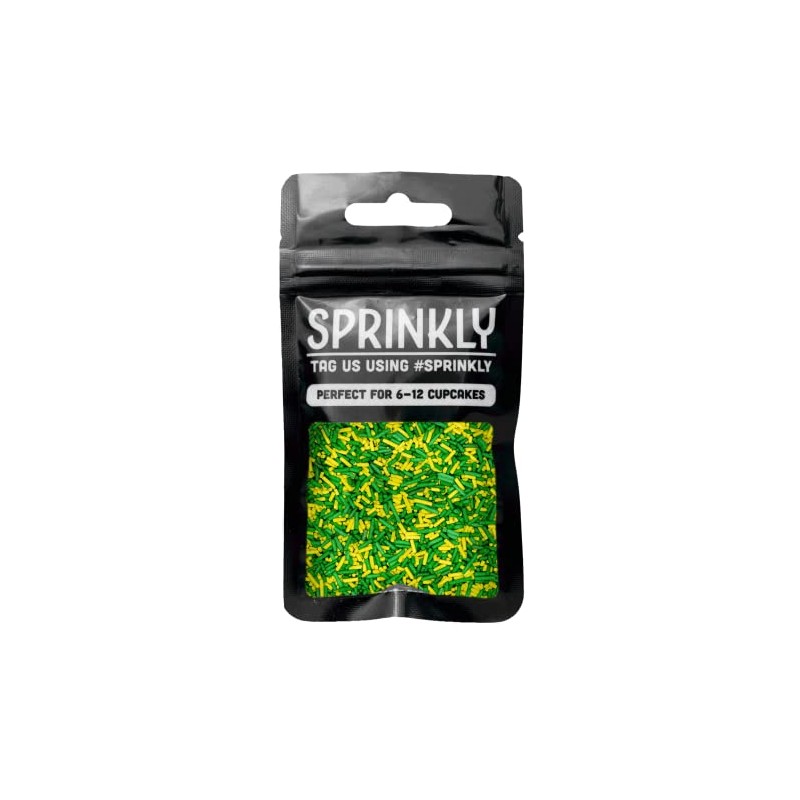 SPRINKLY - Matt Sugar Strands - Yellow & Dark Green
