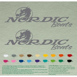 Pair of Nordic Boats Compatible Replacement Decals Vinyl Stickers Boat Outboard Motor Set of 2 (36", Grey 071)